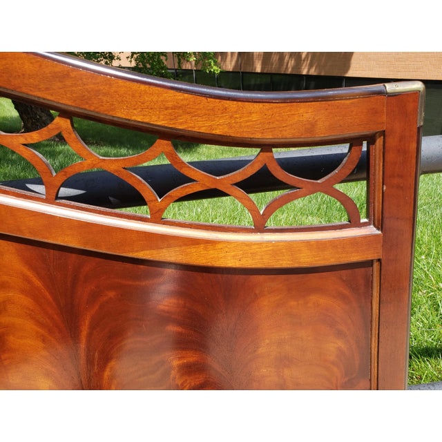 National Furniture Company 1970s National MtAiry Furniture Flame Mahogany Full Size Headboard For Sale - Image 4 of 8