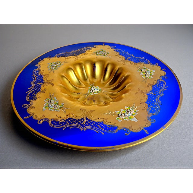 Blue Murano Glass Centerpiece with Tre Fuochi from Manifattura di Murano, 1960s For Sale - Image 8 of 8