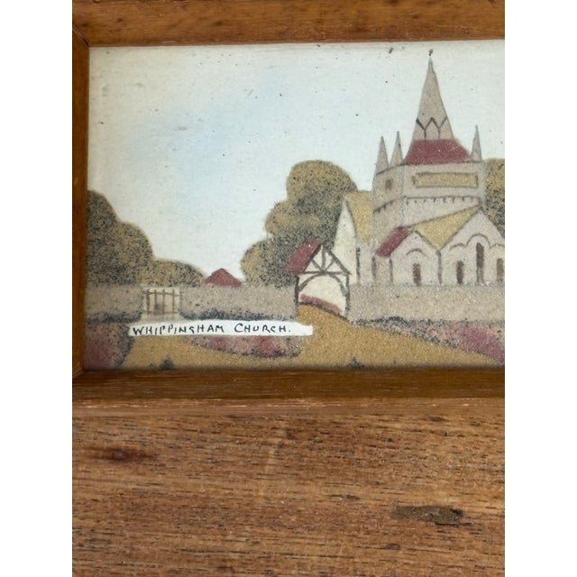Victorian Framed Vintage Sand Art of Whippingham Church Isle of Wight For Sale - Image 3 of 4