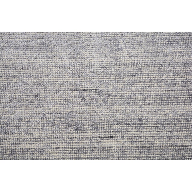 Modern Indian Handloom Wool/Bamboo Rug, 3'x10' For Sale In New York - Image 6 of 6