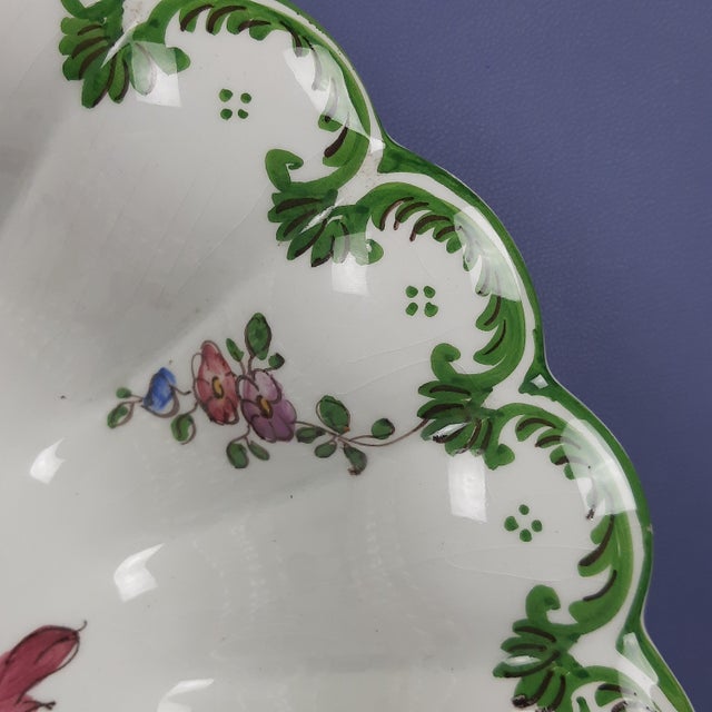 Ceramic Centerpiece with Hand-Painted Flowers from Vecchia Lodi, 1960s For Sale - Image 10 of 15
