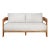 Paradiso Outdoor Solid Teak Wood Love Seat - Gray Fabric For Sale