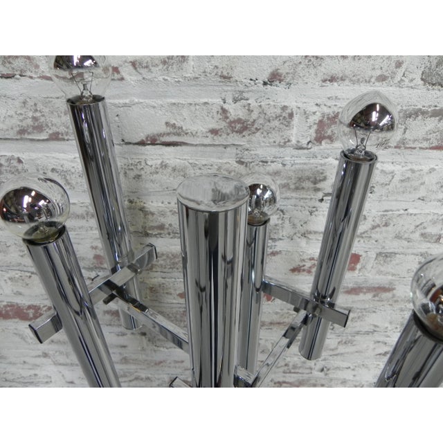 Standing Chrome Lamp Uplight with 8 Lights, 1970s For Sale - Image 3 of 18