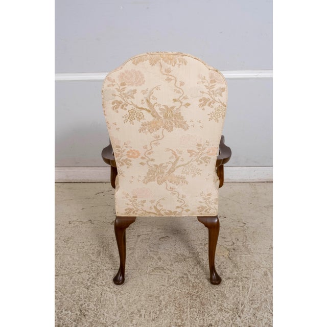 Kittinger 1970s Pair Kittinger Queen Anne Mahogany Upholstered Armchairs For Sale - Image 4 of 18