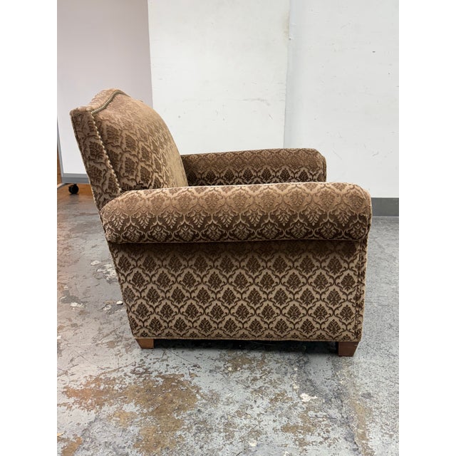 Custom Design Cut Mohair + Suede Lounge Chair + Nailhead Trim For Sale In San Francisco - Image 6 of 12