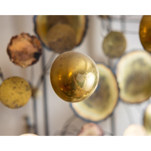 Metal Vintage C. Jeré Raindrops Brass and Copper Wall Sculpture For Sale - Image 7 of 9