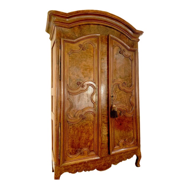 Antique 18th Century Burled Walnut Armoire For Sale
