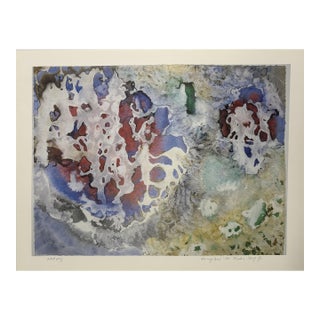 1991 "Dancing Coral" Abstract Multicolor Signed Lithograph Print by Marlene Tseng Yu For Sale