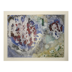 1991 "Dancing Coral" Abstract Multicolor Signed Lithograph Print by Marlene Tseng Yu
