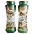 Antique Victorian Art Nouveau Gilded Gold Hand-Painted Flowers Green Glass Vases, 1900s, Set of 2 For Sale - Image 6 of 6
