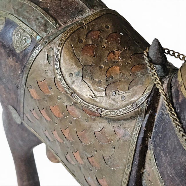 Vintage Anglo-Indian Brass Clad Marwari Horse Sculpture For Sale - Image 15 of 18