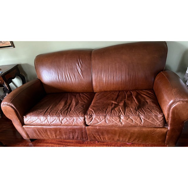 Mitchell Gold Manhattan 1930s Style Club 2 Seater Pullout Sleeper Sofa For Sale - Image 12 of 12