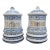 German Antique 19th Century Blue & White Porcelain Apothecary or Spice Jar Pair For Sale