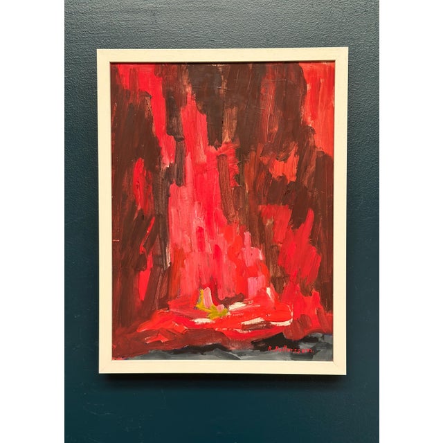 Rune Pettersson, Abstract Composition in Red, 1950s, Oil on Panel, Framed For Sale - Image 6 of 18