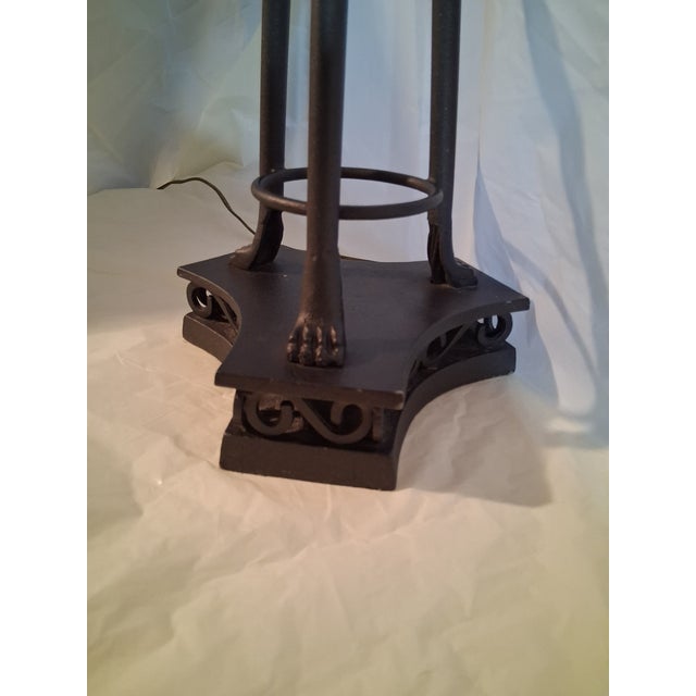 F. Cooper Table Lamp. 1980's Black metal with double light sockets with two pull chains. Good condition with minor wear....