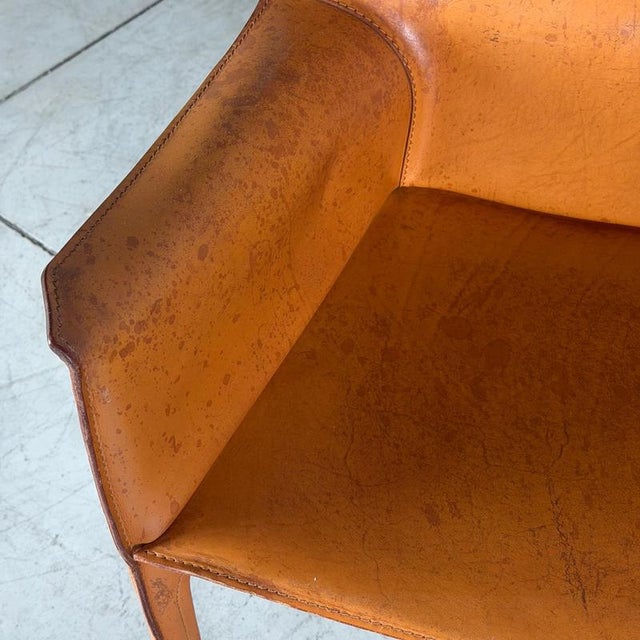 Tan CAB 413 Armchairs in Cognac Leather attributed to Mario Bellini for Cassina, 1970s, Set of 2 For Sale - Image 8 of 16