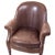 Baker Furniture Brown Leather Barrel Club Lounge Chairs For Sale - Image 11 of 12
