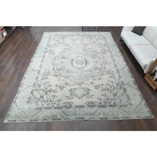Persian 1960s Vintage Persian Handmade Wool Cotton Beige Area Rug For Sale - Image 3 of 11