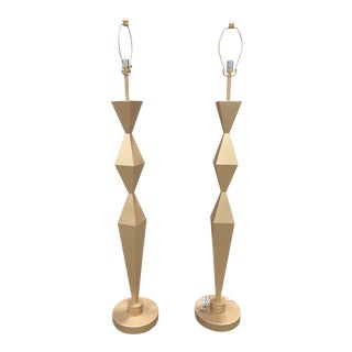 Bunny Williams Gold Picasso Lamps - a Pair For Sale