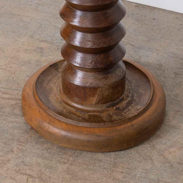 1940s French Carved Wood Pedestal Table For Sale - Image 9 of 10