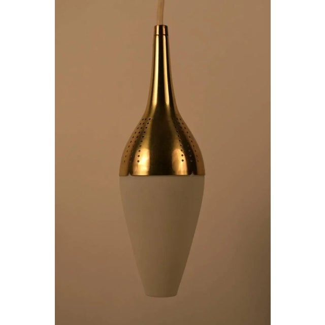 Brass and Glass Pendant For Sale In New York - Image 6 of 9
