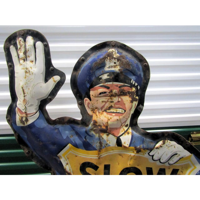 Antique 1950s Coca-Cola Police Crossing Guard Advertising Sign Coca Cola figural police crossing guard advertising sign,...