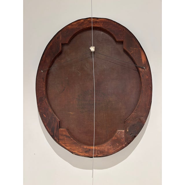Brown Original 19th Century American Oval Oil Portrait Painting For Sale - Image 8 of 12