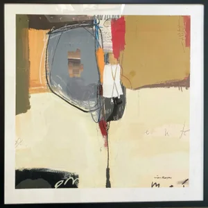 "Luz Basica" Framed Abstract Contemporary Multimedia Painting by Ivan Reyes