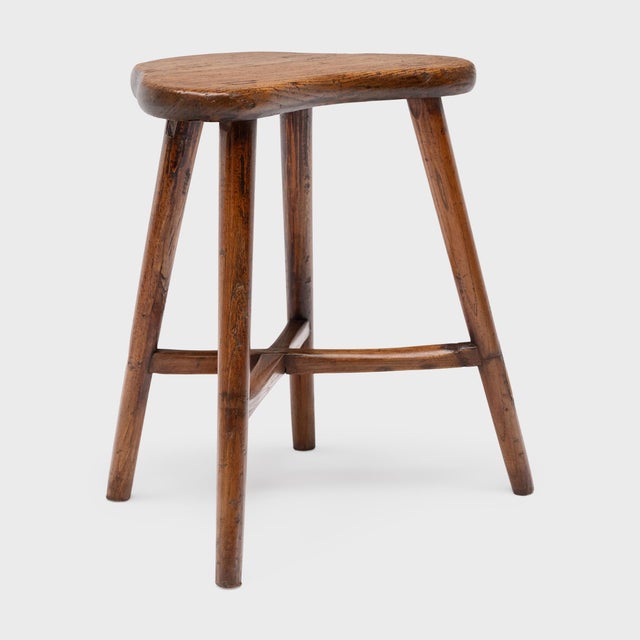 Rustic Chinese Saddle Top Stool, C. 1890 For Sale - Image 3 of 5