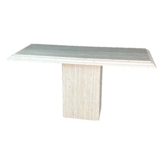 1980s Travertine Console Table For Sale