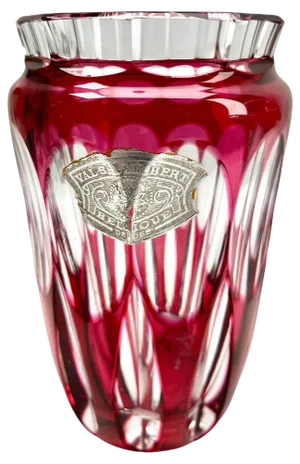 Art Deco Small Crystal Vase Cut-to-Clear from Val Saint Lambert, 1950s