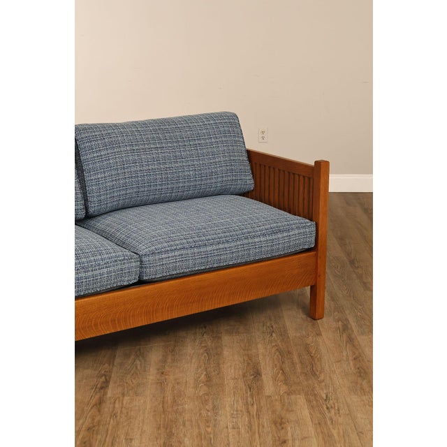Wood Stickley Mission Collection Oak Spindle Sofa For Sale - Image 7 of 18