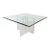 PostModern Attributed to Jeffrey Bigelow 1990s Square Beveled Glass Dining Table With Lucite Base For Sale
