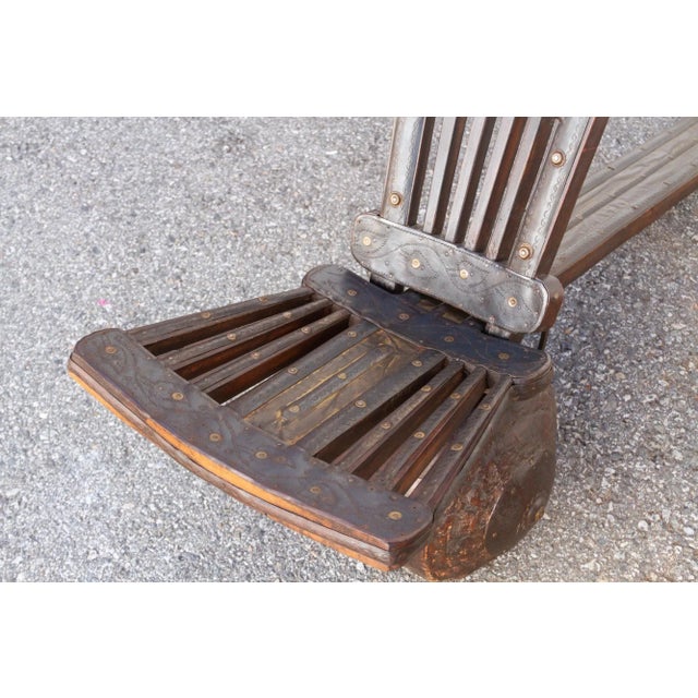 Wood Wood & Metal Tribal Wheel Chair For Sale - Image 7 of 13