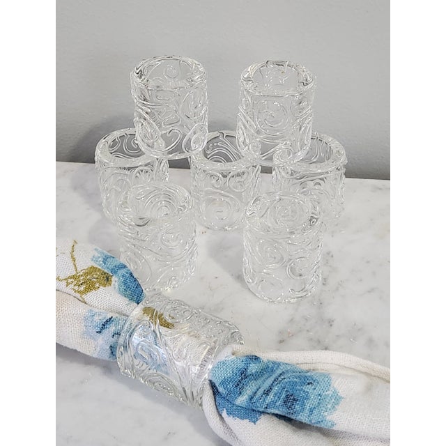 Glass Vintage Glass Napkin Rings, Set of 8 For Sale - Image 7 of 11