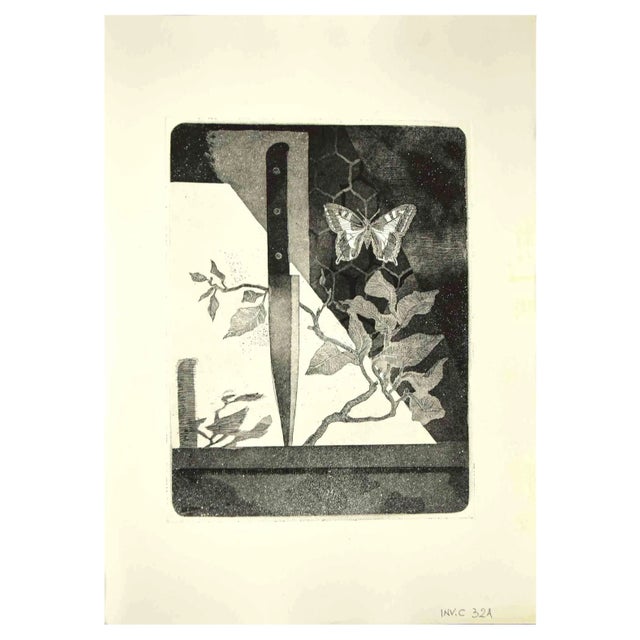 Leo Guida, The Knife, Original Etching, 1970s For Sale