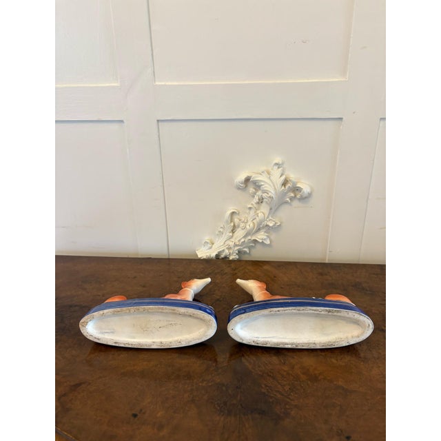 Antique Staffordshire Greyhound Inkwells, 1880s, Set of 2 For Sale - Image 6 of 10
