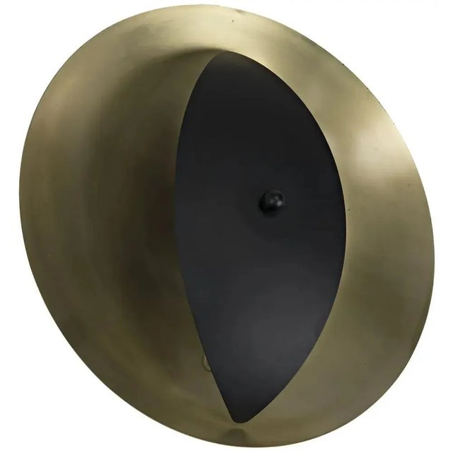 Mid-Century Modern Noir Bengal Sconce, Iron with Brass Finish For Sale - Image 3 of 4