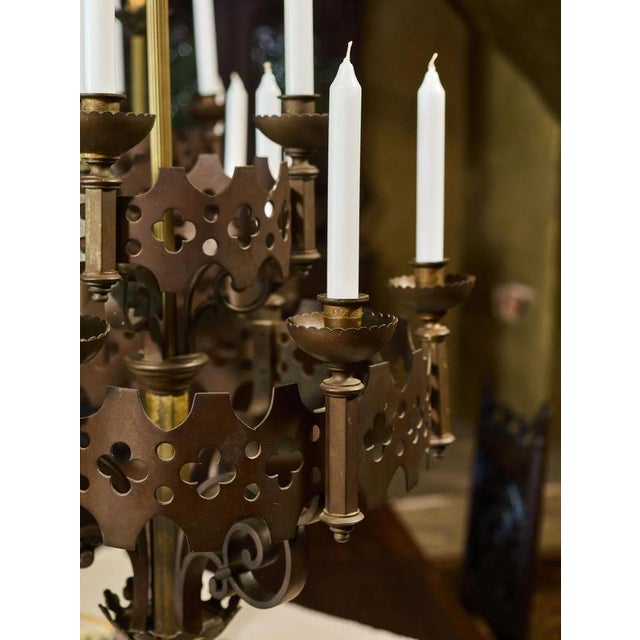 Neo-Gothic Bronze Candlesticks, Set of 2 For Sale - Image 9 of 14