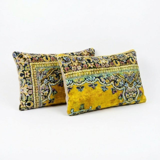 Mid-Century Modern Mid-Century Velvet Lumbar Pillow Cover 16'' X 24'' - Set of Two For Sale - Image 3 of 4