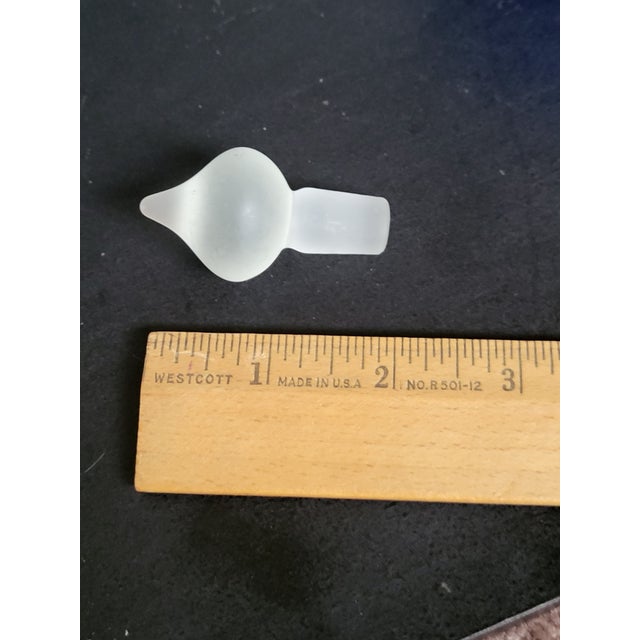 2000s Hand Blown Glass Perfume Bottle With Stopper For Sale - Image 9 of 11