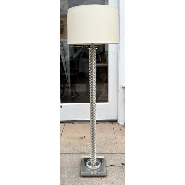 Mid Century Modern Charles Hollis Jones Lucite Floor Lamp For Sale In Los Angeles - Image 6 of 7