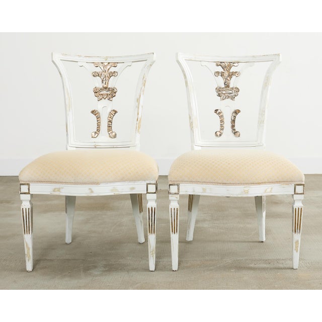 Set of Eight Michael Taylor Margot Dining Chairs Distressed For Sale - Image 12 of 12