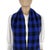 American Late 20th Century Polo Ralph Lauren Navy Blue Plaid 100% Wool Scarf For Sale - Image 3 of 8