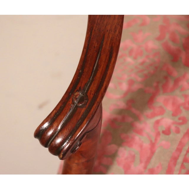 Circa 1830 George III Fortuny Upholstered Gainsborough Mahogany Armchair For Sale - Image 9 of 13