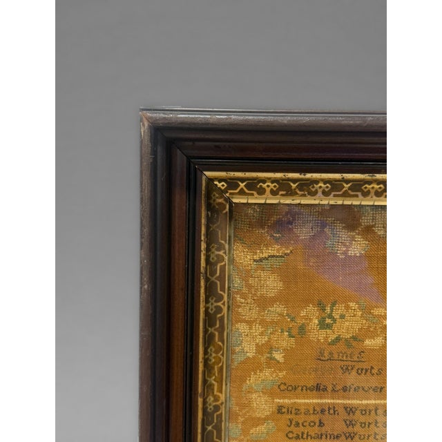 Elizabeth Wurts American Family Record Needlework Sampler, Dated 1837 An American embroidered family-record sampler signed...