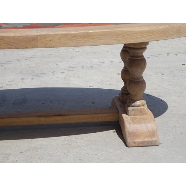 Vintage Coffee Table in Oak and Ceramic by Barrois for Vallauris, 1950s For Sale - Image 12 of 18