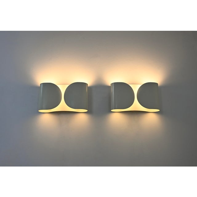 White White Foglio Wall Lamps by Tobia & Afra Scarpa for Flos, 1960s, Set of 2 For Sale - Image 8 of 12