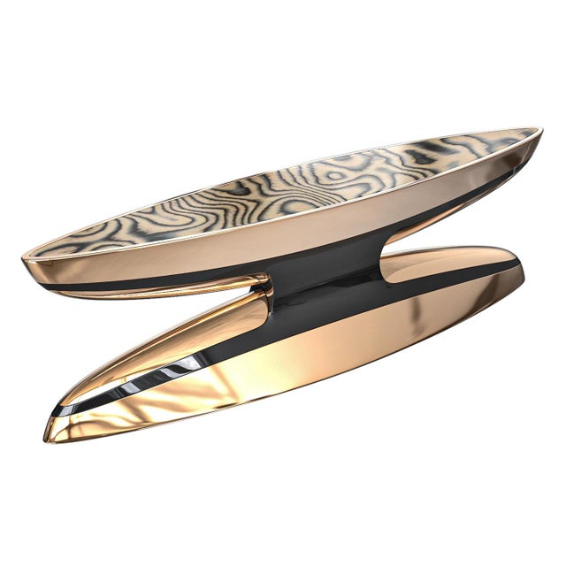Bronze "Pera" Console With Bronze and Stainless Steel, Handmade For Sale - Image 8 of 10