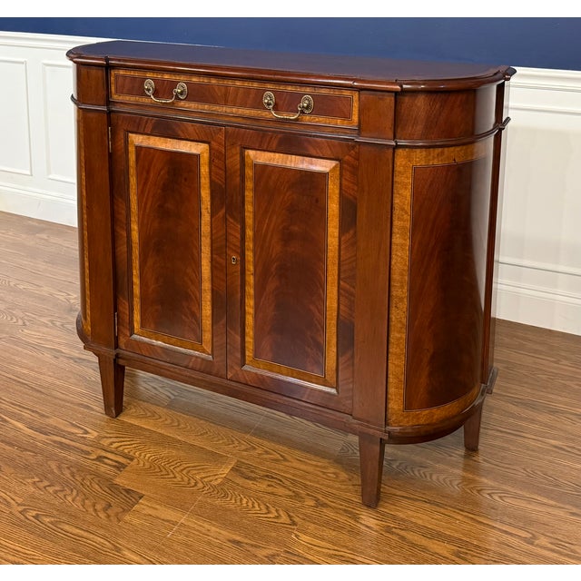 Leighton Hall Furniture Hepplewhite Mahogany Console Cabinet by Leighton Hall - Showroom Sample For Sale - Image 4 of 8
